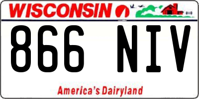 WI license plate 866NIV