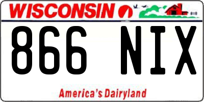 WI license plate 866NIX