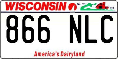 WI license plate 866NLC