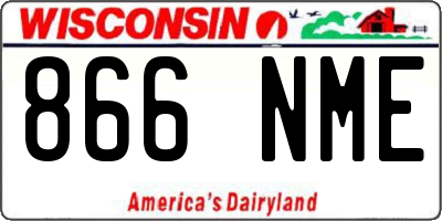 WI license plate 866NME