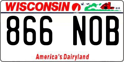 WI license plate 866NOB