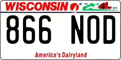WI license plate 866NOD