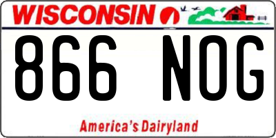WI license plate 866NOG
