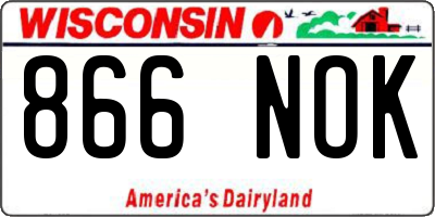 WI license plate 866NOK