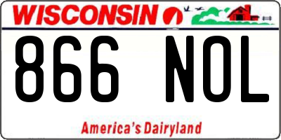 WI license plate 866NOL