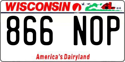WI license plate 866NOP