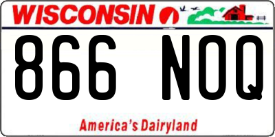 WI license plate 866NOQ
