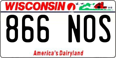 WI license plate 866NOS