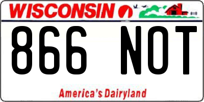 WI license plate 866NOT