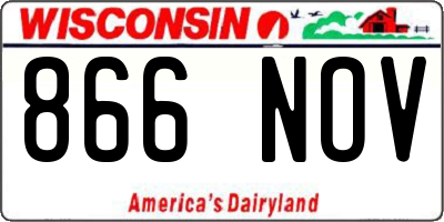 WI license plate 866NOV