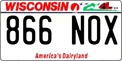 WI license plate 866NOX