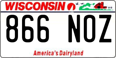 WI license plate 866NOZ