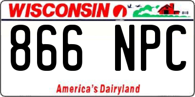 WI license plate 866NPC