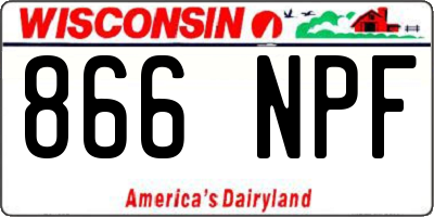 WI license plate 866NPF