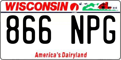 WI license plate 866NPG