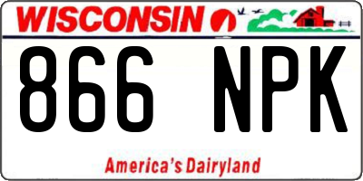 WI license plate 866NPK