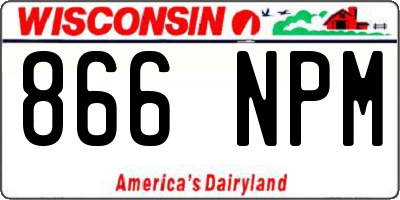 WI license plate 866NPM