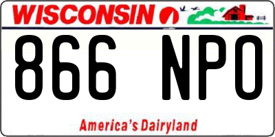 WI license plate 866NPO