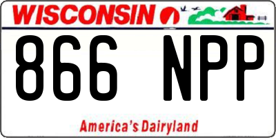 WI license plate 866NPP