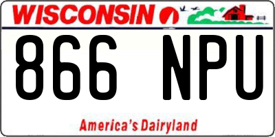 WI license plate 866NPU