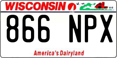 WI license plate 866NPX