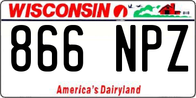 WI license plate 866NPZ