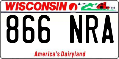 WI license plate 866NRA