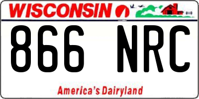 WI license plate 866NRC
