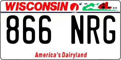 WI license plate 866NRG