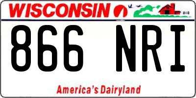 WI license plate 866NRI