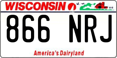 WI license plate 866NRJ