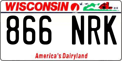 WI license plate 866NRK