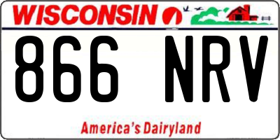 WI license plate 866NRV