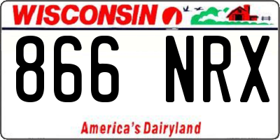 WI license plate 866NRX