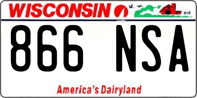 WI license plate 866NSA