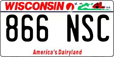 WI license plate 866NSC