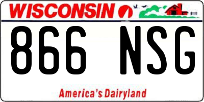 WI license plate 866NSG