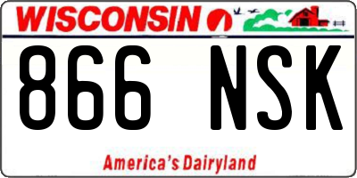 WI license plate 866NSK