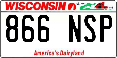 WI license plate 866NSP