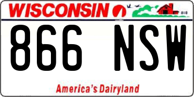 WI license plate 866NSW