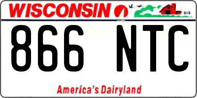 WI license plate 866NTC