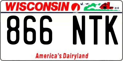 WI license plate 866NTK