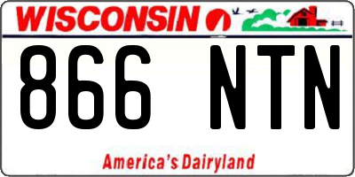 WI license plate 866NTN