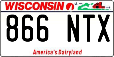 WI license plate 866NTX