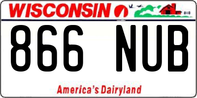 WI license plate 866NUB