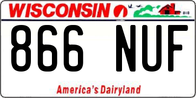 WI license plate 866NUF