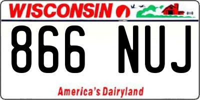 WI license plate 866NUJ