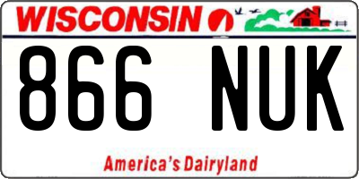 WI license plate 866NUK
