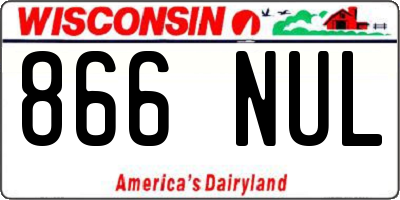 WI license plate 866NUL
