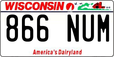 WI license plate 866NUM